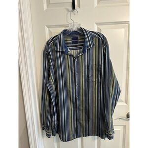 Tommy Bahama Men's Long Sleeve Button Down Striped XL Dress Shirt